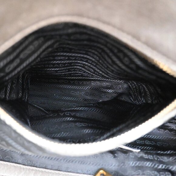 PRADA Logo 2 Way Shoulder Hand Bag Nylon Leather Gray GHW - Picture 13 of 16